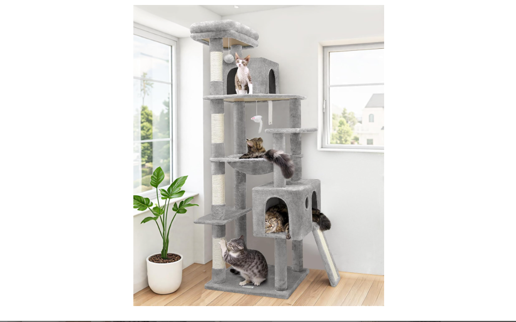 Globlazer Heavy Duty Cat Tree, 70 inch Sturdy Cat Tree for Indoor Cats Extra Large Cat Tower with Scratching Post, Hammock, Cat Condo for Adult Cats Kittens...
