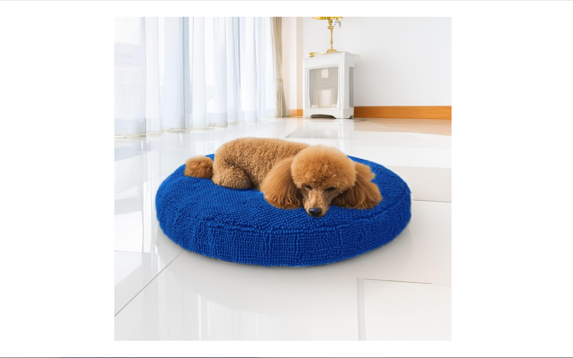 Muddy Mat®Cloud K-9 Bed for Dogs & Cats, Soft & Relaxing Donut Dog Bed, Chenille Material, Removable Cover, Washable & Dryer Safe–Navy Blue...