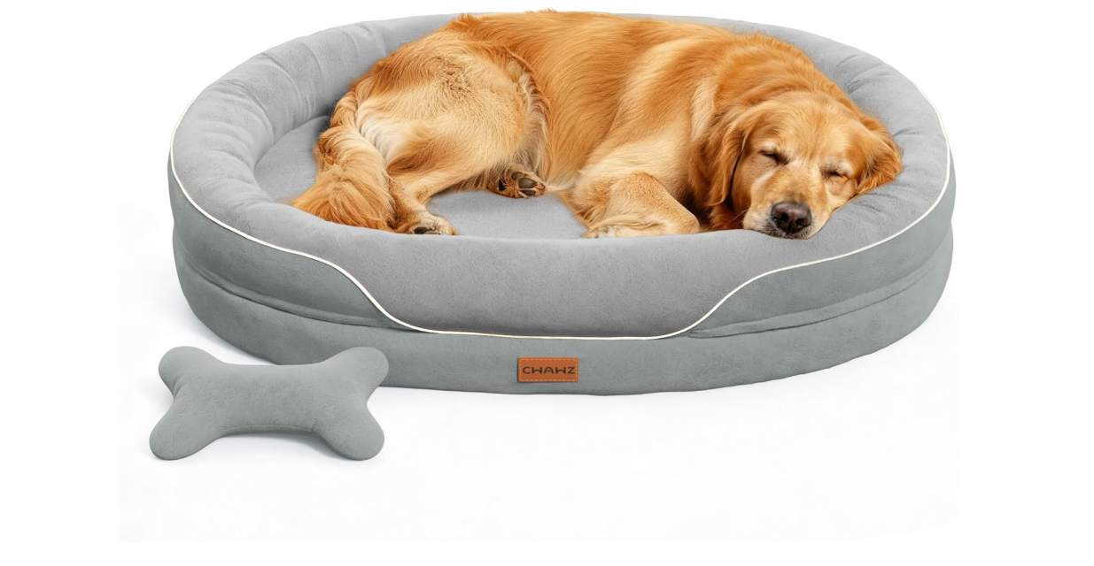 CWAWZ XL Orthopedic Dog Bed, Extra Large Dog Bed, Dog Sofa for Large Sized Dogs with Full-Surround Bolsters, Dual-Sided Dog Cooling Bed with Memory Foam,...