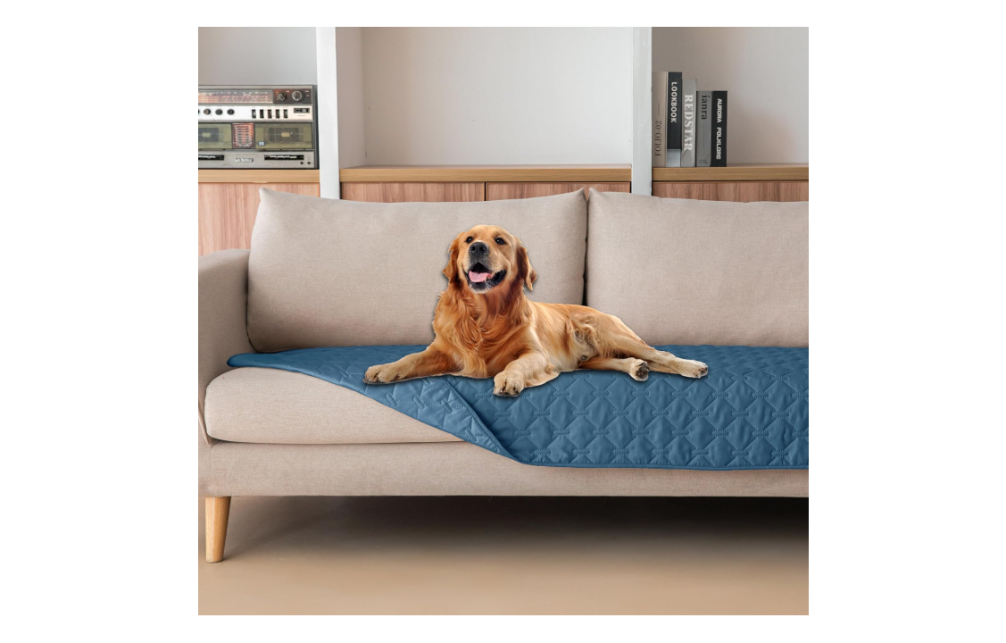 gogobunny 3X Stronger Waterproof Pet Blanket, Scratch Proof Furniture Protector for Dogs Cats, Reversible Cover 30x70 Inch, Dark Blue