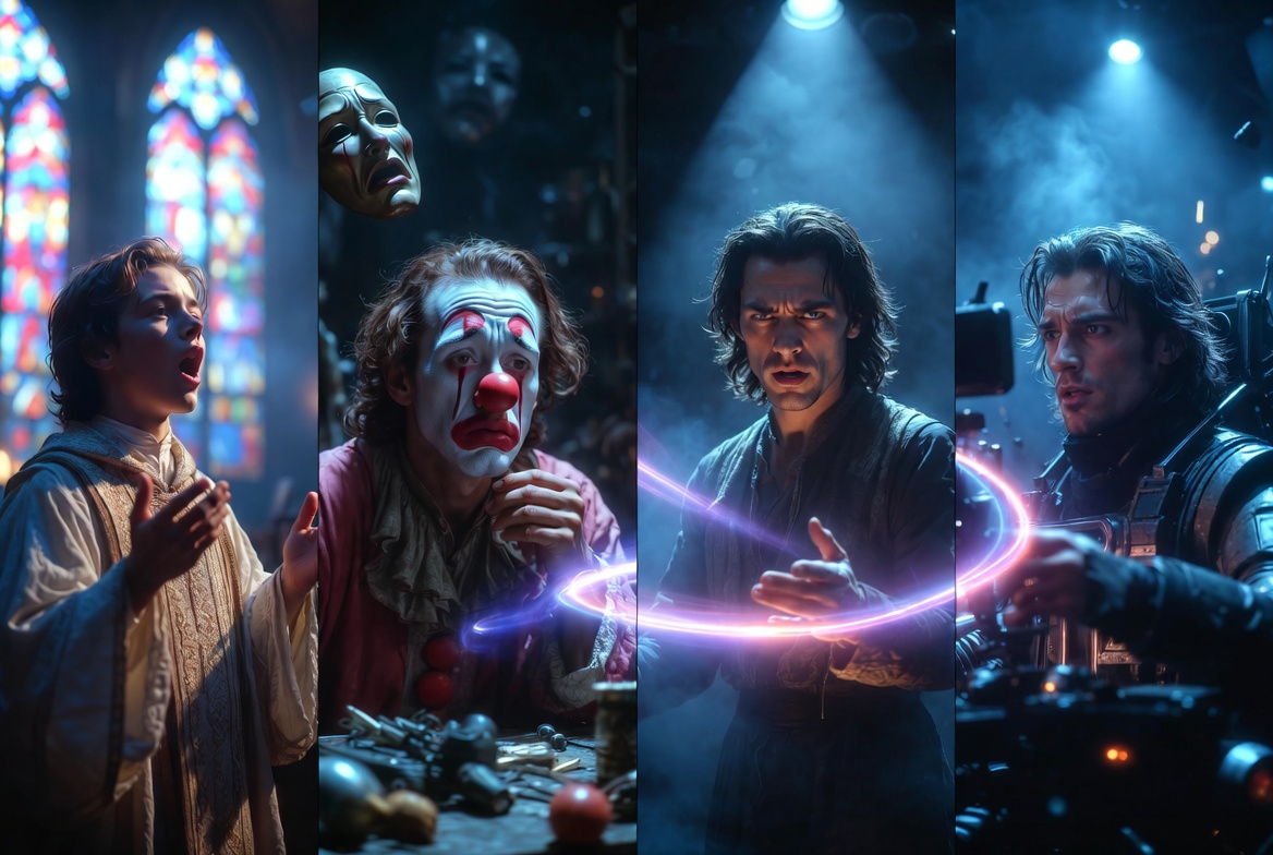 Hugo Hamlet career timeline from childhood choir to modern performer and Shakespeare adaptations