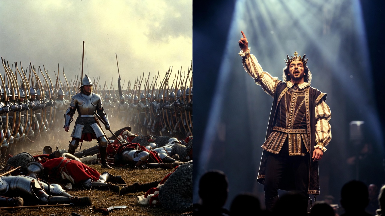 Shakespeare vs historical reality Henry V king portrayal battlefield and stage contrast