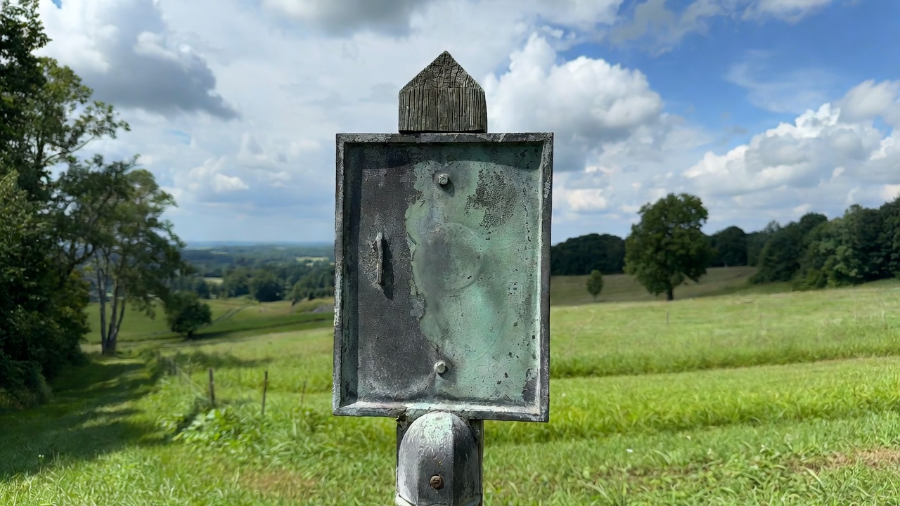 Historical marker commemorating Patrick Henry sites in Henry County Virginia countryside
