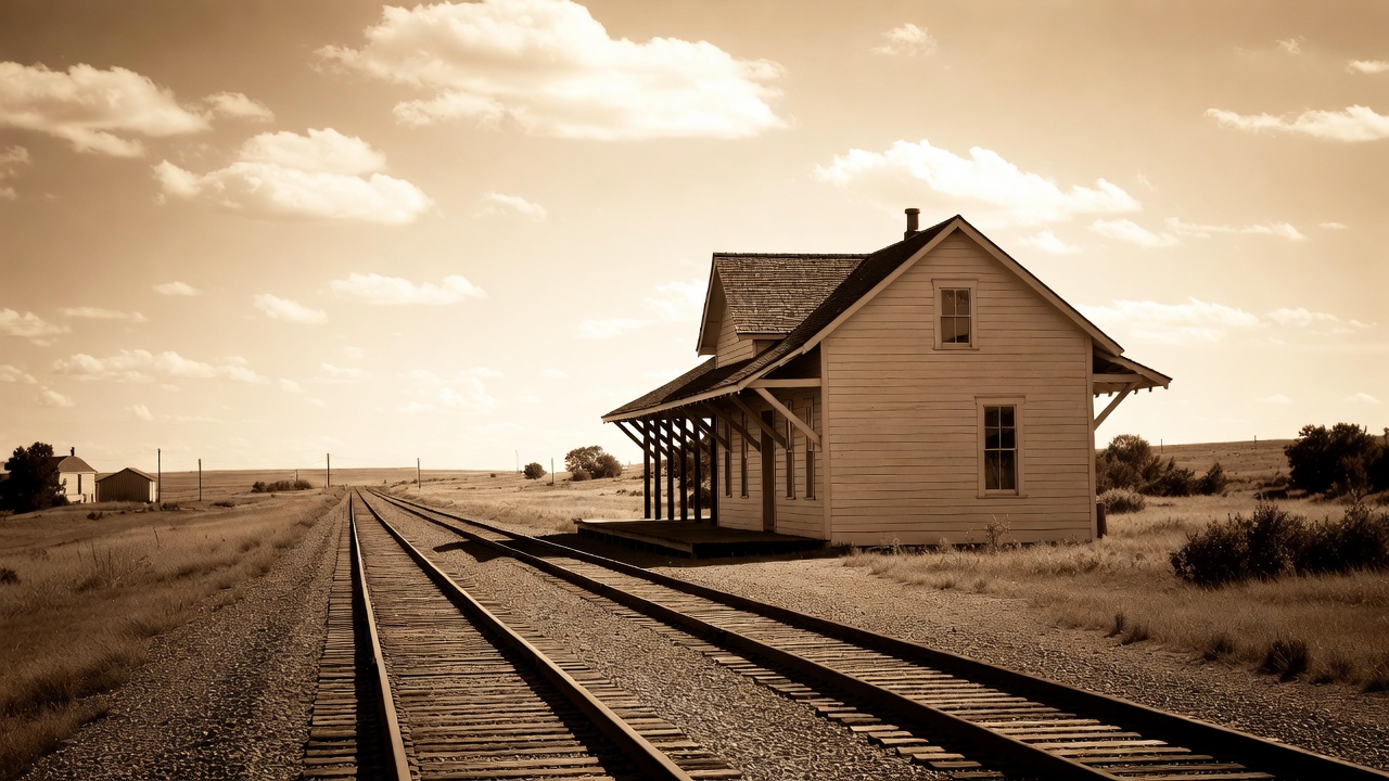 Historical 19th-century railroad depot representing early Hamlet Indiana