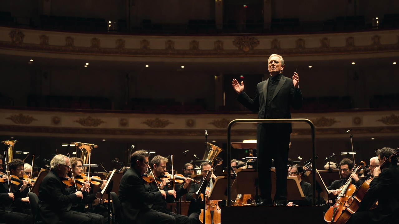 John Adams conducting his Antony and Cleopatra opera at the Metropolitan Opera premiere.