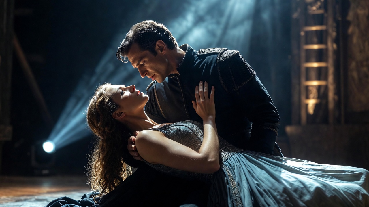 Antony and Cleopatra in a passionate duet scene from John Adams' modern opera adaptation.