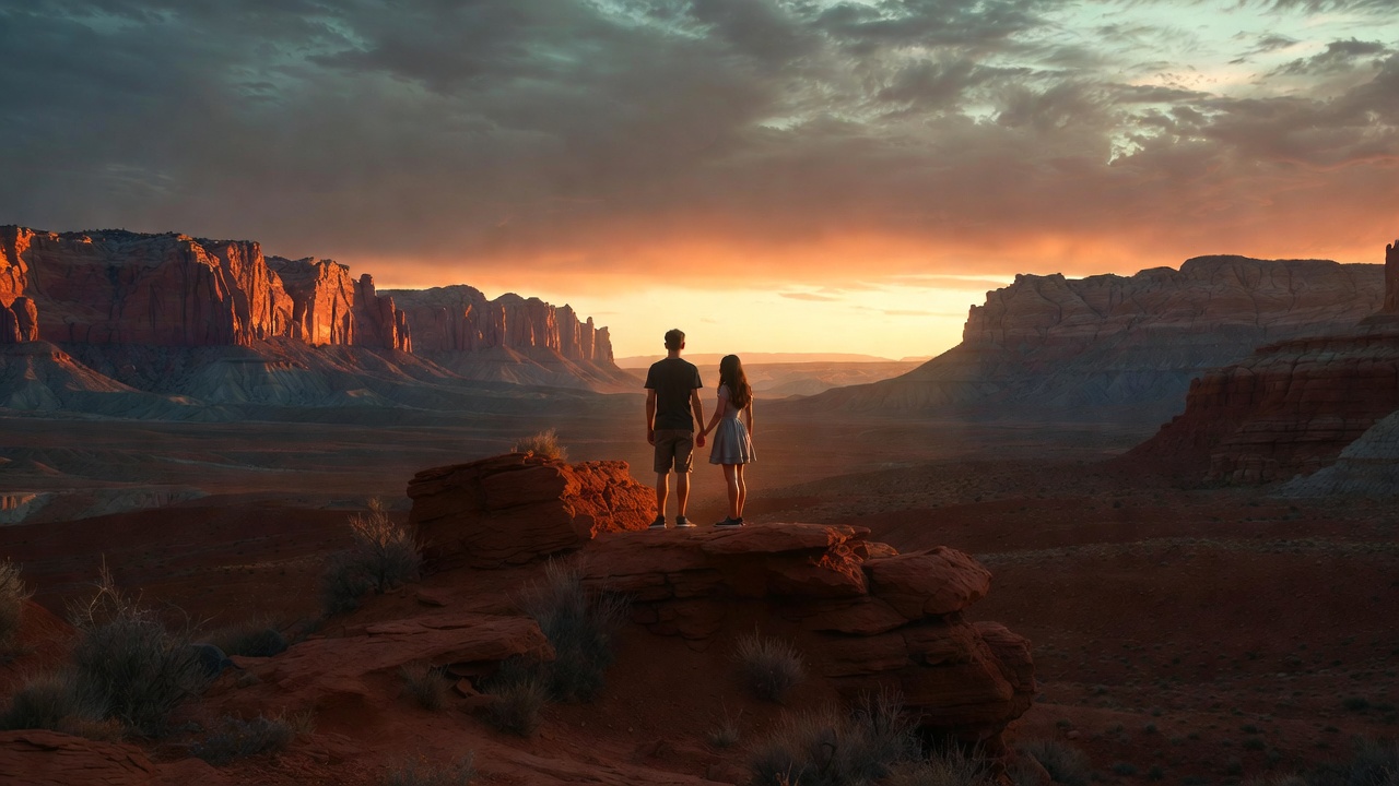 Young couple in Arizona desert illustrating Romeo and Juliet law scenarios and age of consent boundaries