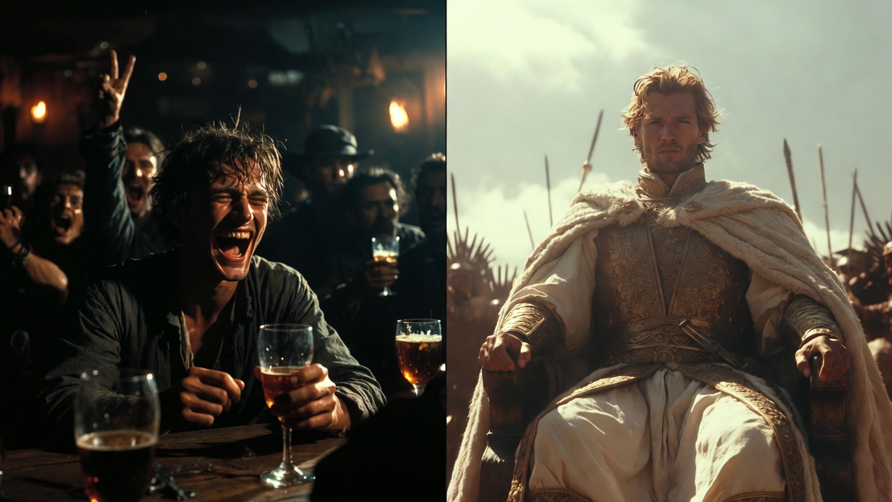 Symbolic journey from dissolute youth to reformed wise leader – redemption arc