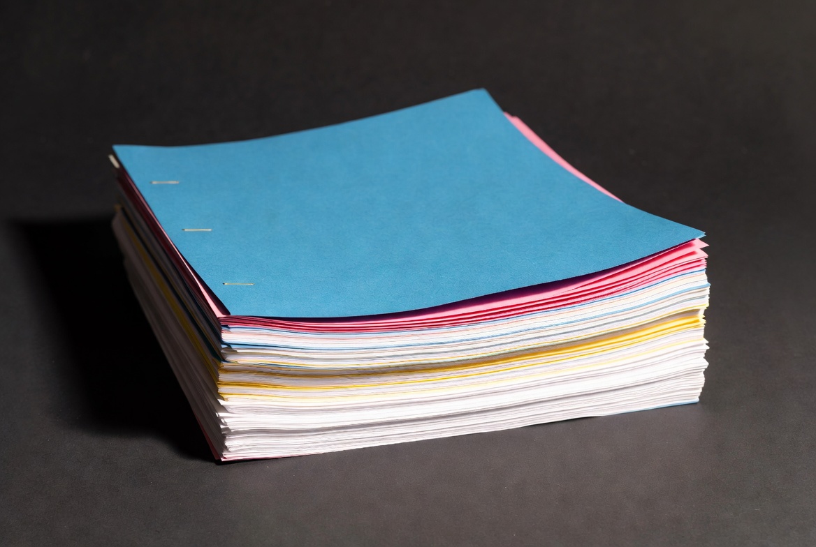colored revision pages for professional screenplay updates
