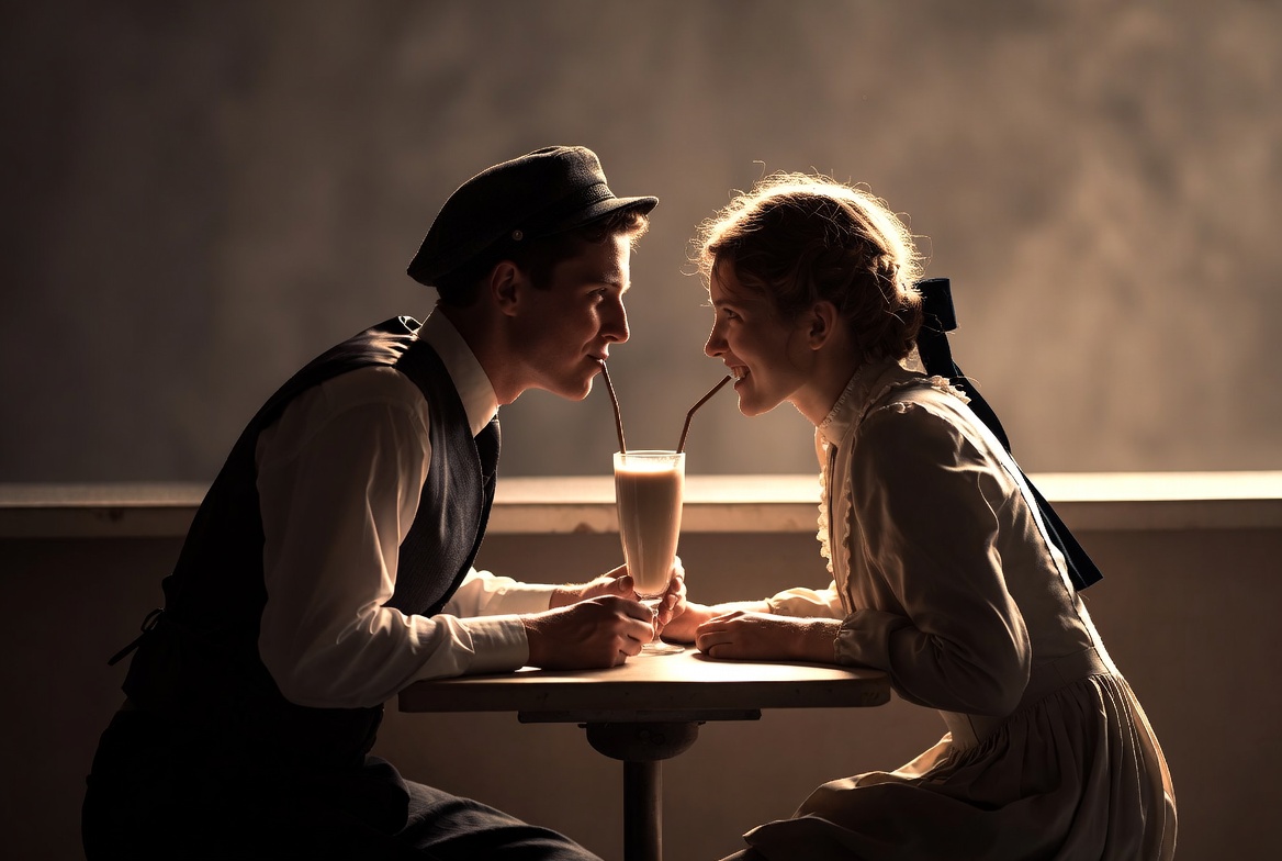 George and Emily drugstore soda fountain scene Our Town play love and marriage theme