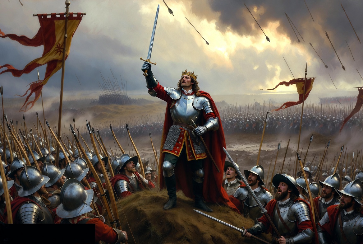 Battle of Agincourt scene from Henry V Shakespeare play synopsis, English victory 1415