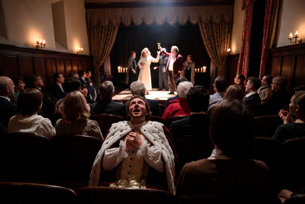 Shakespeare The Play’s the Thing scene from Hamlet with king watching play-within-a-play