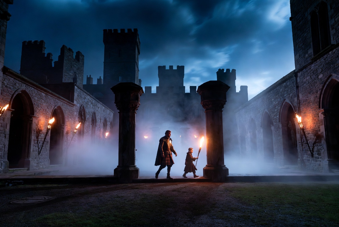 Macbeth Act 2 Scene 1 Banquo and Fleance midnight courtyard summary