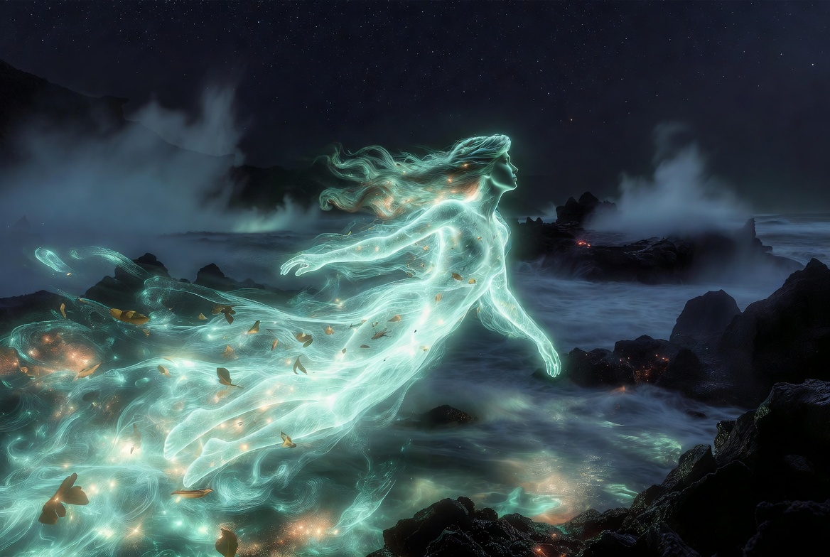 Ariel ethereal spirit transformation in The Tempest 2010 film scene