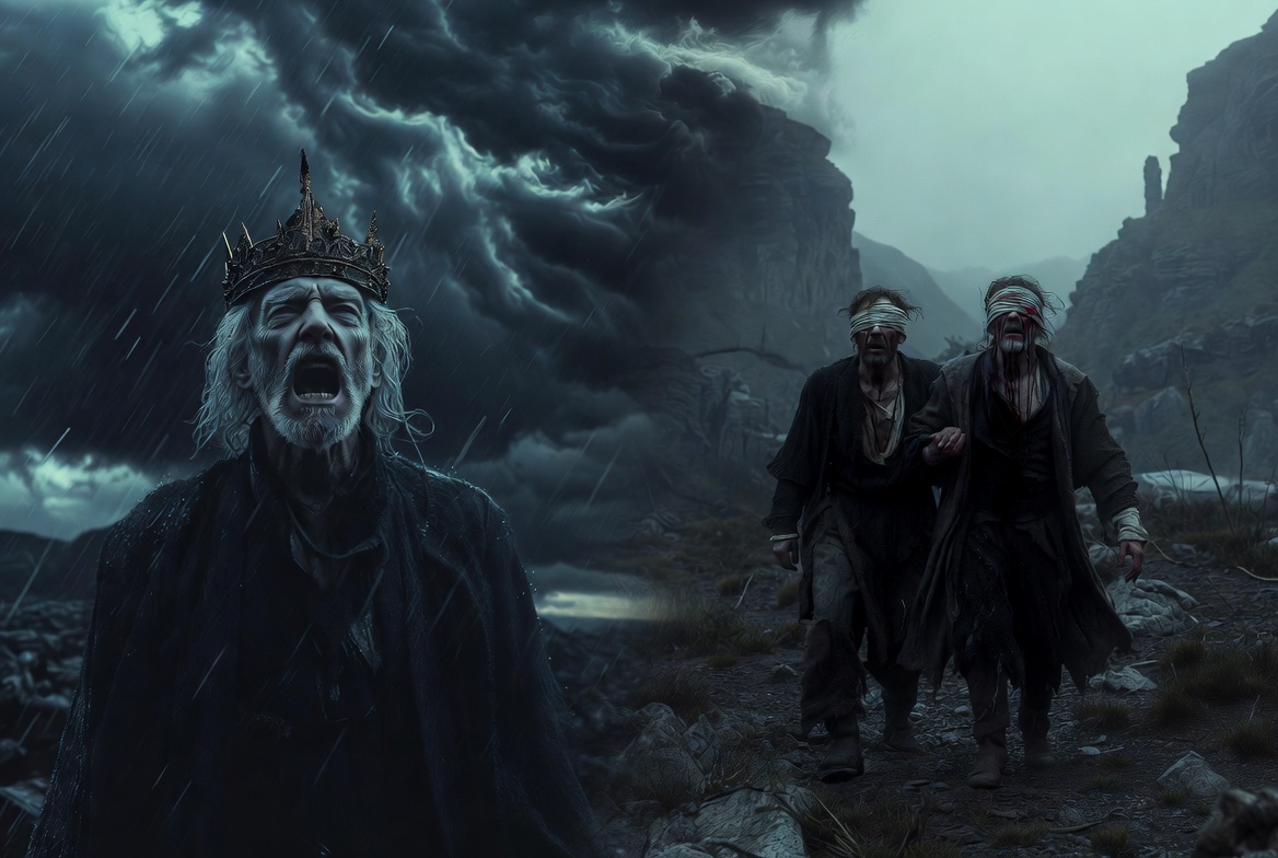 Parallel tragedies in King Lear: Lear in the storm and blinded Gloucester with Edgar