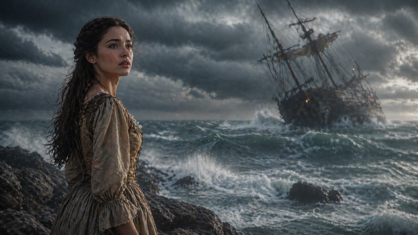 Miranda witnessing a shipwreck in The Tempest expressing empathy and compassion