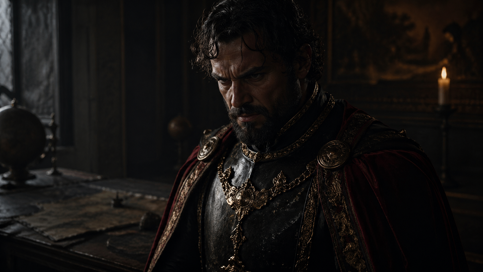 Othello overwhelmed by jealousy in a dramatic emotional breakdown