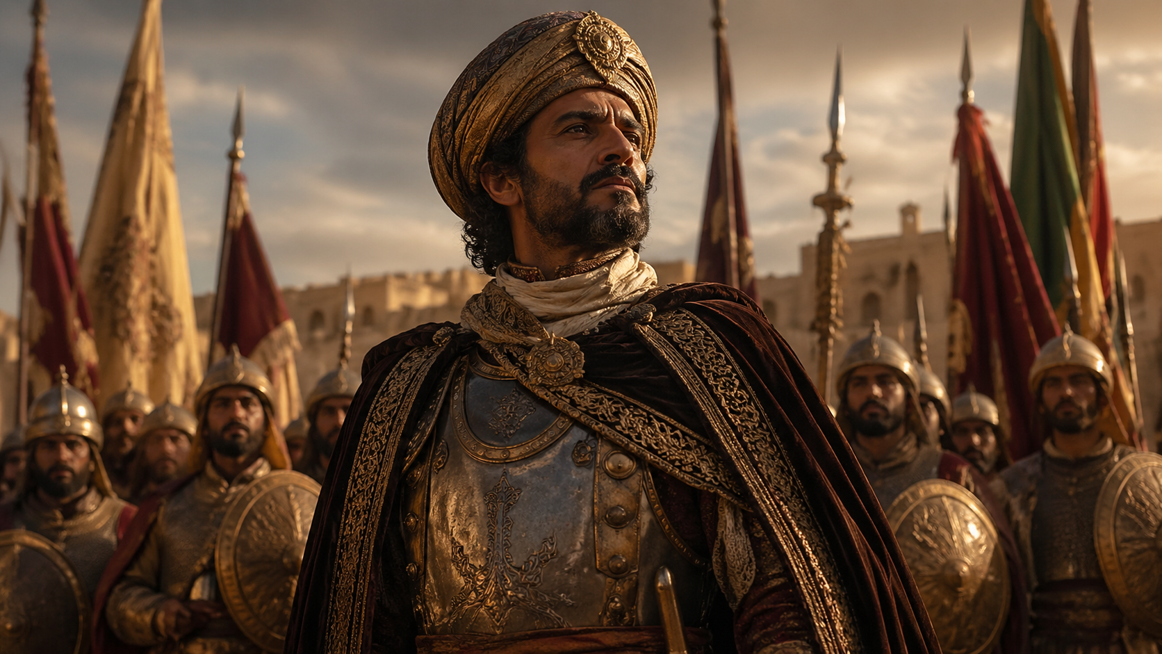 Othello portrayed as a powerful and respected Renaissance general