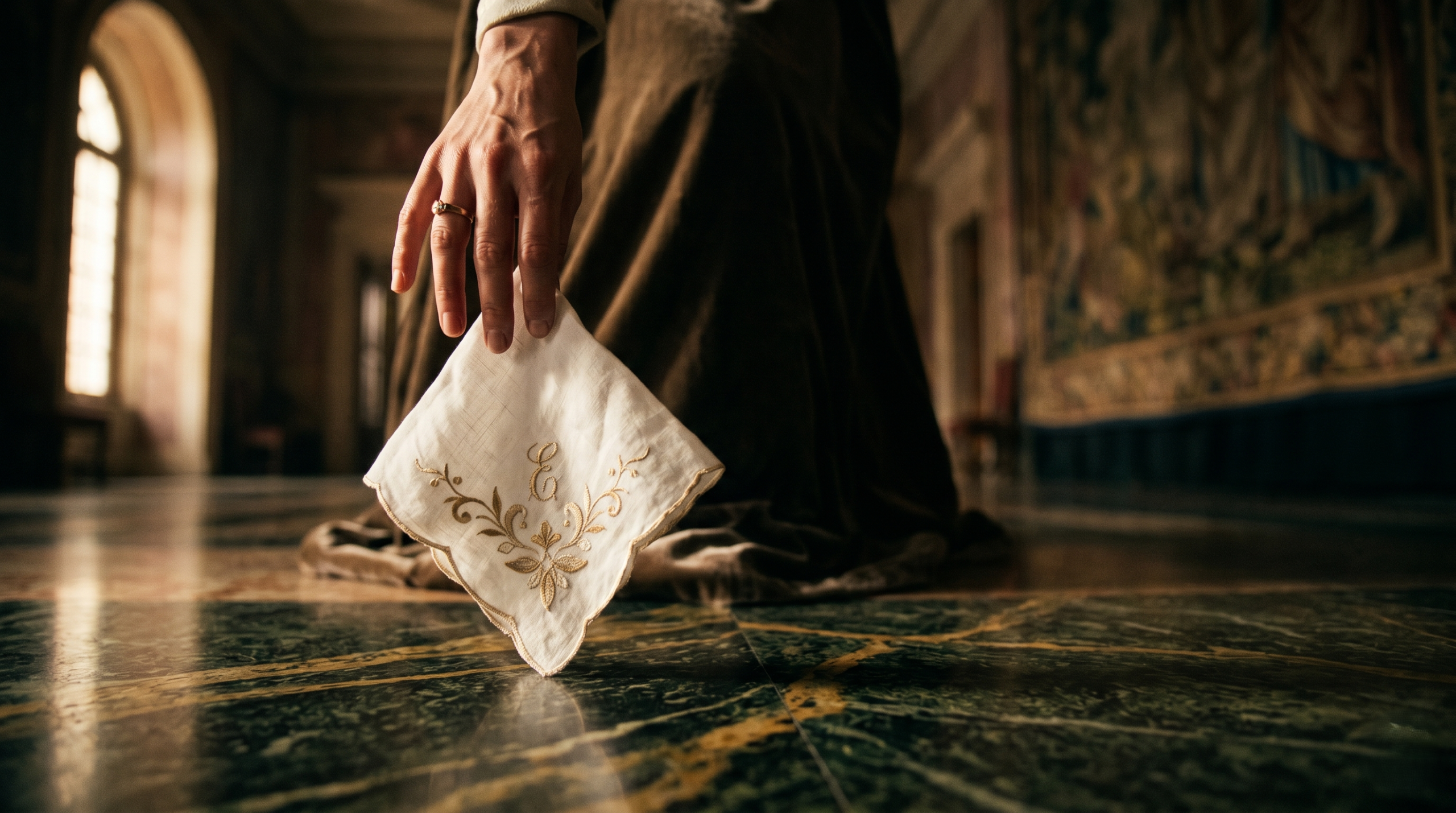 Handkerchief symbolizing jealousy and betrayal in Othello