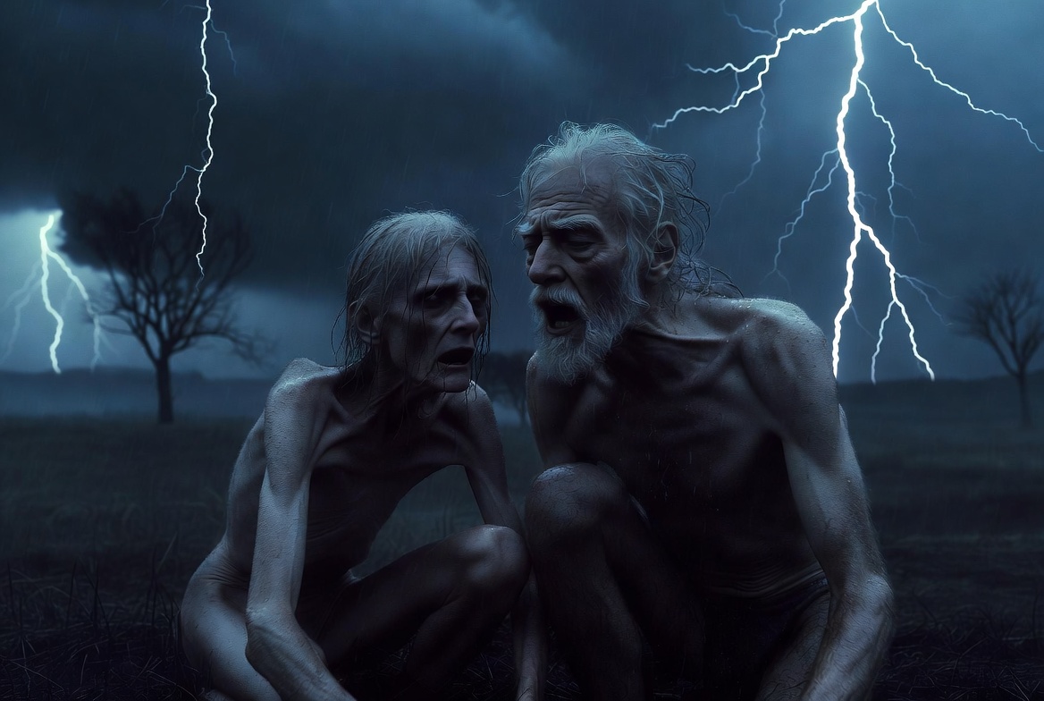 King Lear characterisation: Mad king encountering unaccommodated man in the storm scene