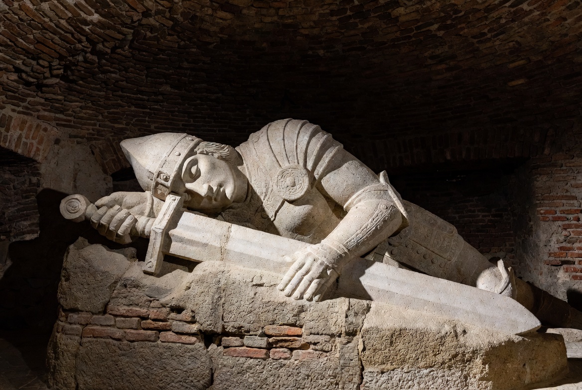 Holger the Dane statue in the casemates of Kronborg Castle Helsingør