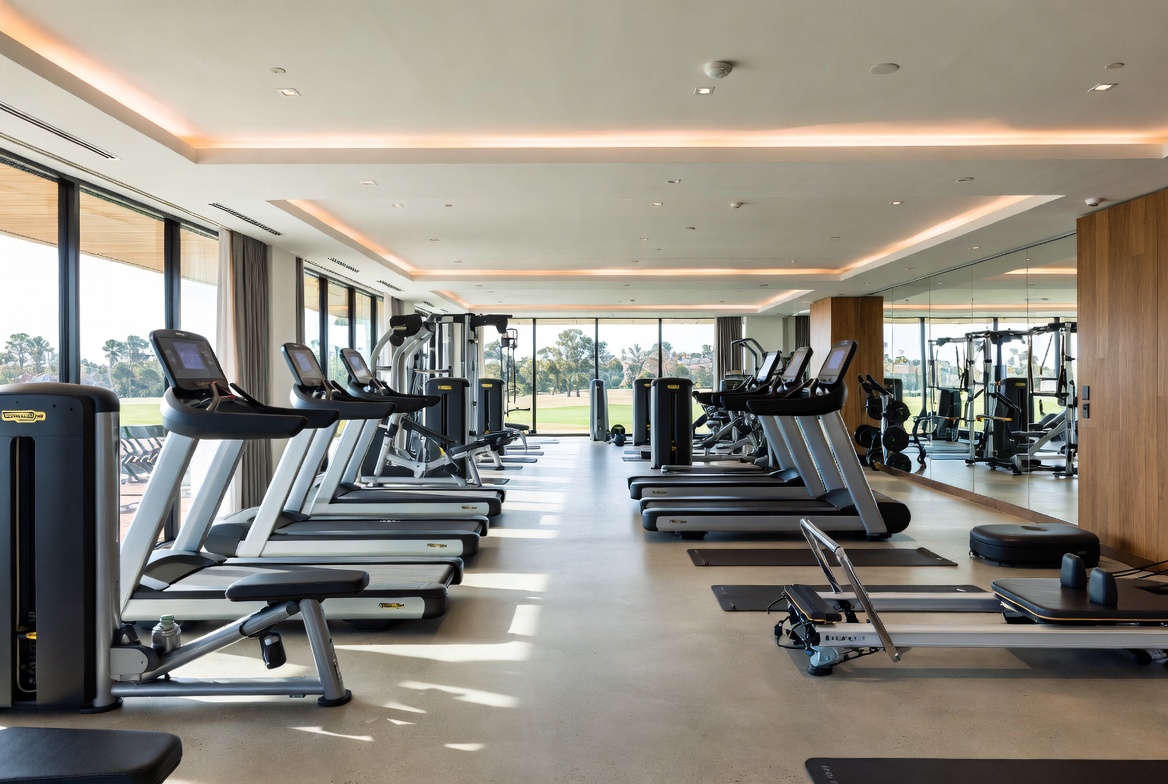 State-of-the-art fitness center with Technogym equipment at The Hamlet Golf and Country Club Commack NY