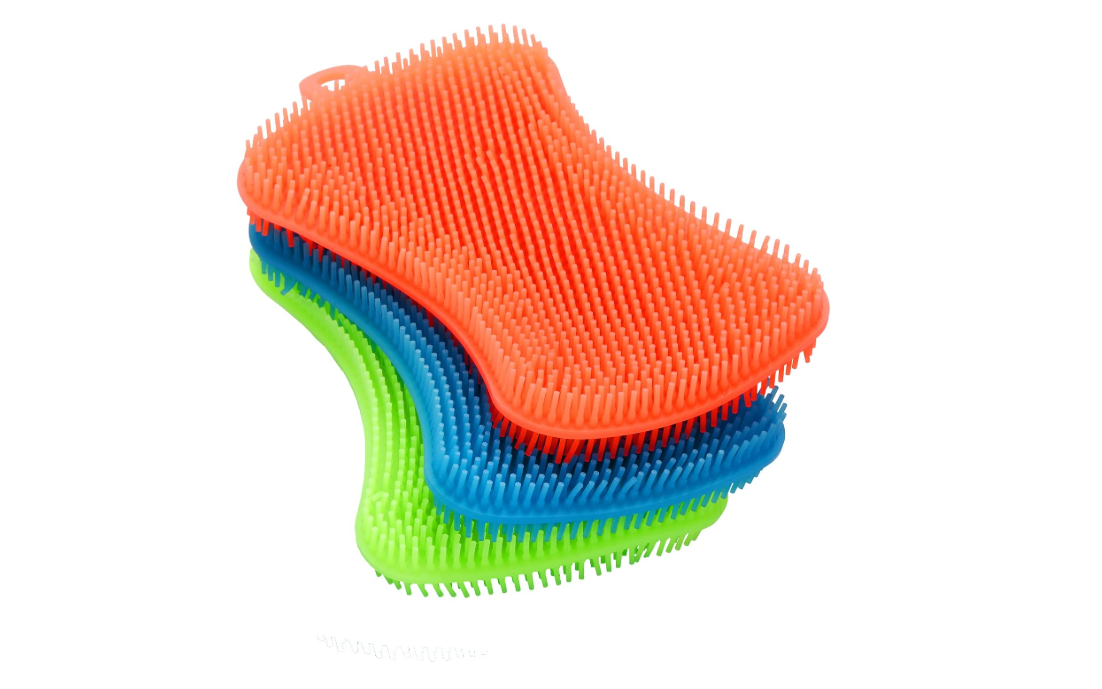 3PCS OstWony Silicone Dish Sponges, Super Food-Grade Silicone Sponges, Multi-Purpose and Efficient Sponge Kitchen Gadgets, Especial Delicate Kitchen Sponge...
