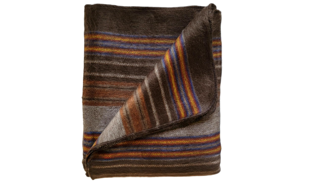Alpaca Wool Throw Blanket | Warm, Ultra-Soft, 85" x 65" | Breathable, Non-Itchy Blanket-Throw | Hypoallergenic and Beautiful Fabric (Dark Brown)
