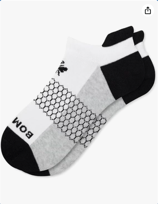 BOMBAS Men's Charcoal Black and White Modern Ankle Socks
