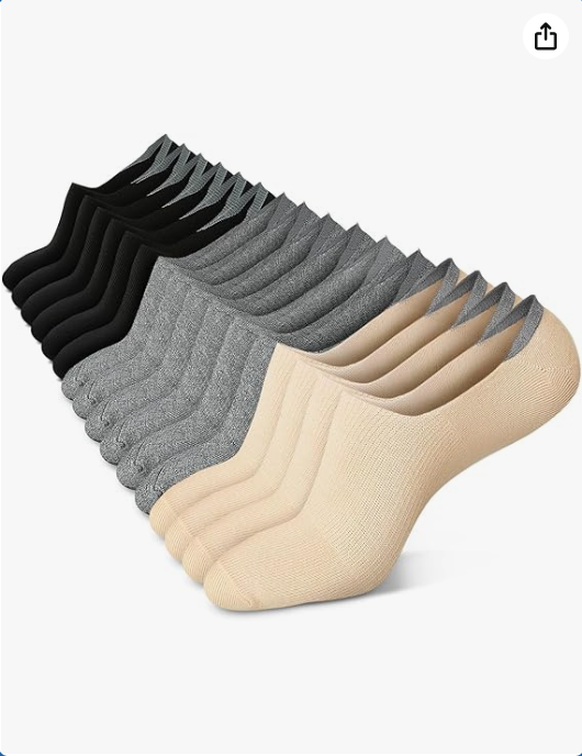 wernies No Show Socks Women Low Socks Non Slip Flat Boat Line 4/8 Pairs
