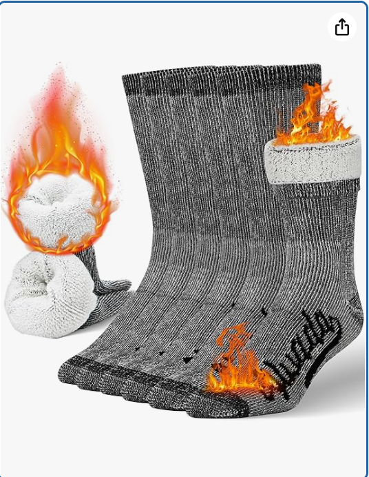Alvada Merino Wool Hiking Socks Thermal Warm Crew Winter Boot Sock For Men & Women 3 Pairs 