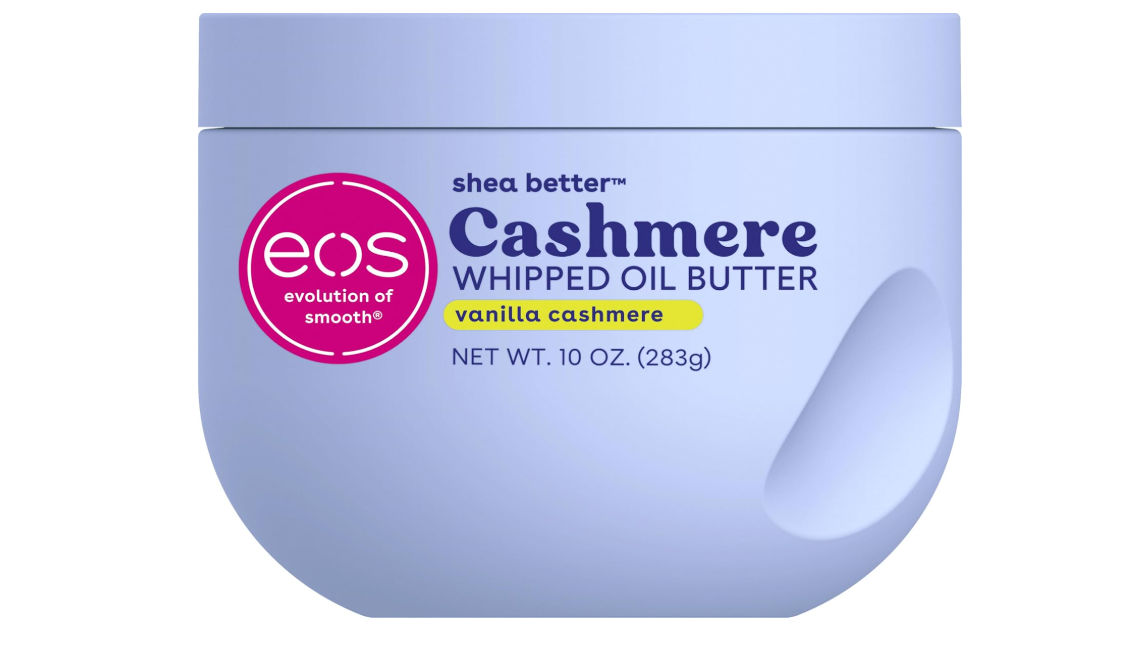 eos Cashmere Whipped Oil Body Butter, Vanilla Cashmere, 72 Hour Weightless Moisture For Dry Skin, Rich Formula and Deep Hydration, Body Care, 10 oz 