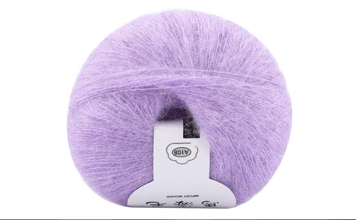 Soft Mohair Knitting Wool Yarn Hand Knitted Warm Light Texture DIY Crochet Thread Supplies for Shawl Scarf Sweater Making Beige Pink Yellow Gray Purple... 