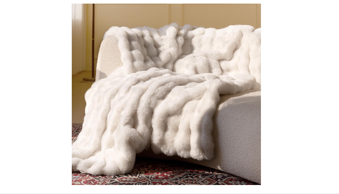 blunique Ultra Soft Cozy Faux Fur Throw Blanket, Fuzzy Plush Thick Bubble Blanket, Luxury Fluffy Blanket for Couch, Sofa, Bedroom, and Living Room, 50x60... 