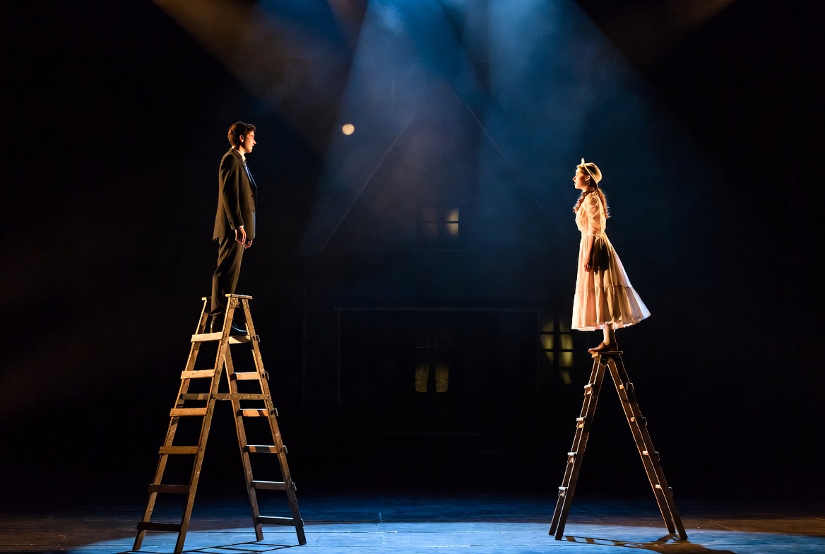 Emily Webb and George Gibbs ladder conversation scene Our Town play character analysis