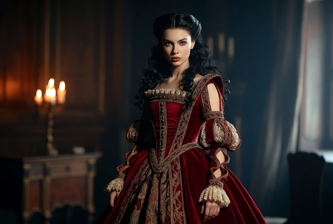 Lady Macbeth costume authentic Jacobean gown historical accuracy Shakespeare theater