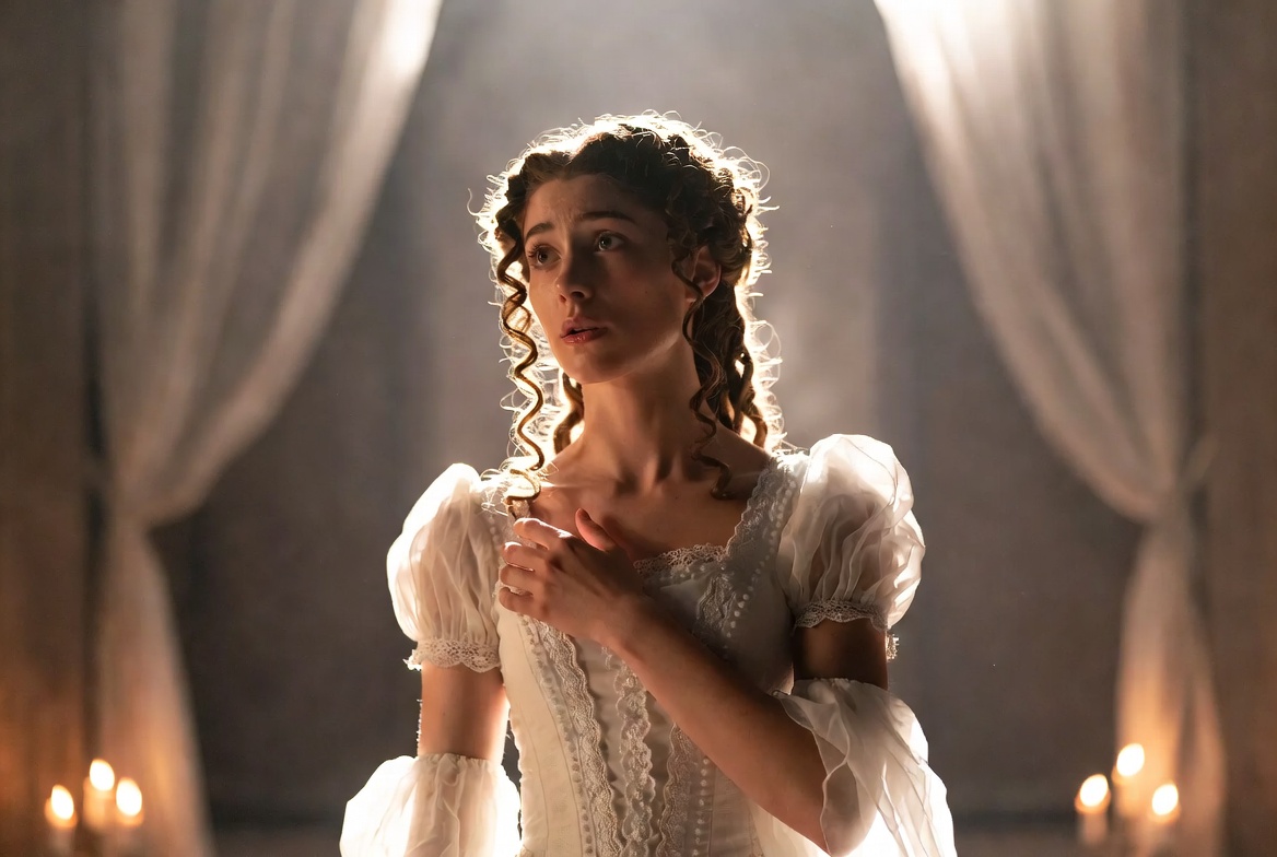 Desdemona character portrait from Shakespeare’s Othello showing innocence and courage