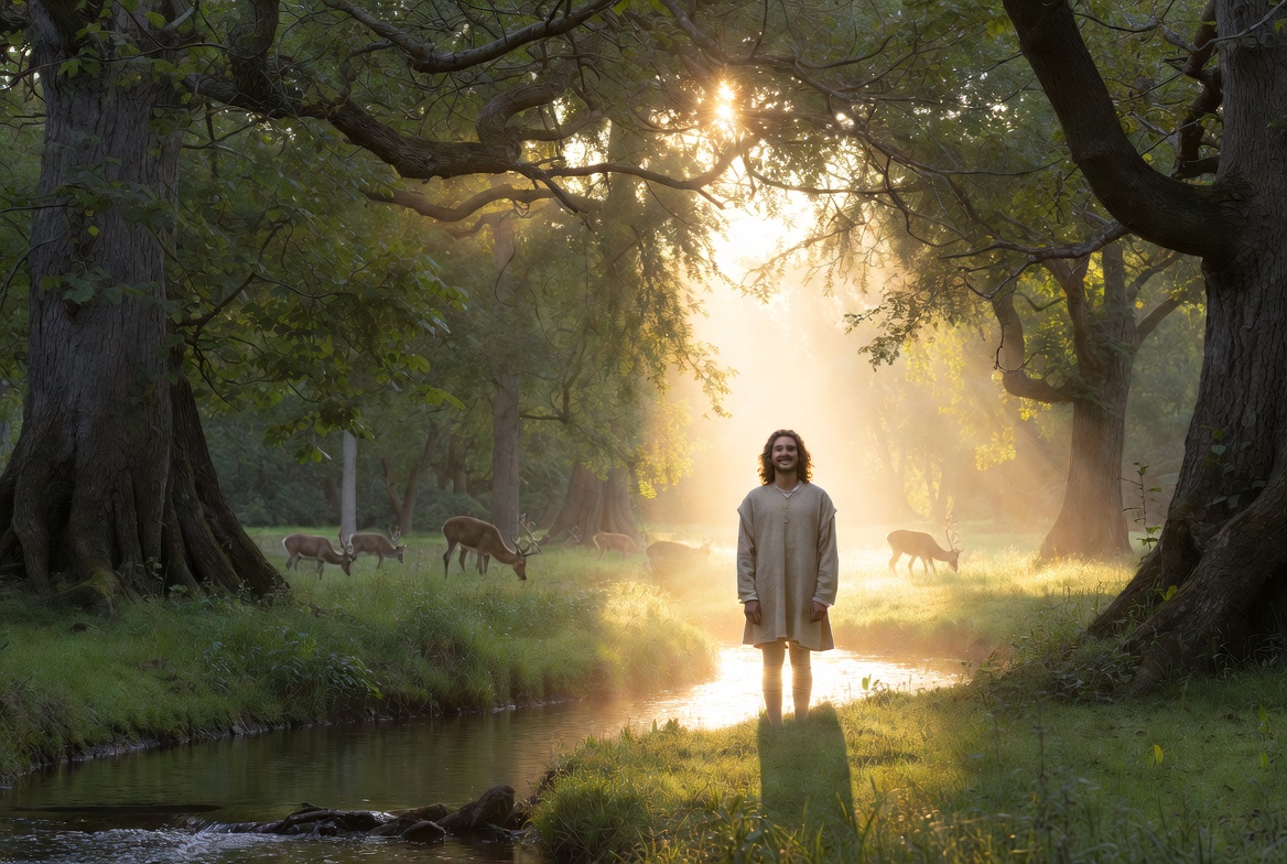 Shakespearean serenity in the Forest of Arden illustrating Ninth Step Promises peace