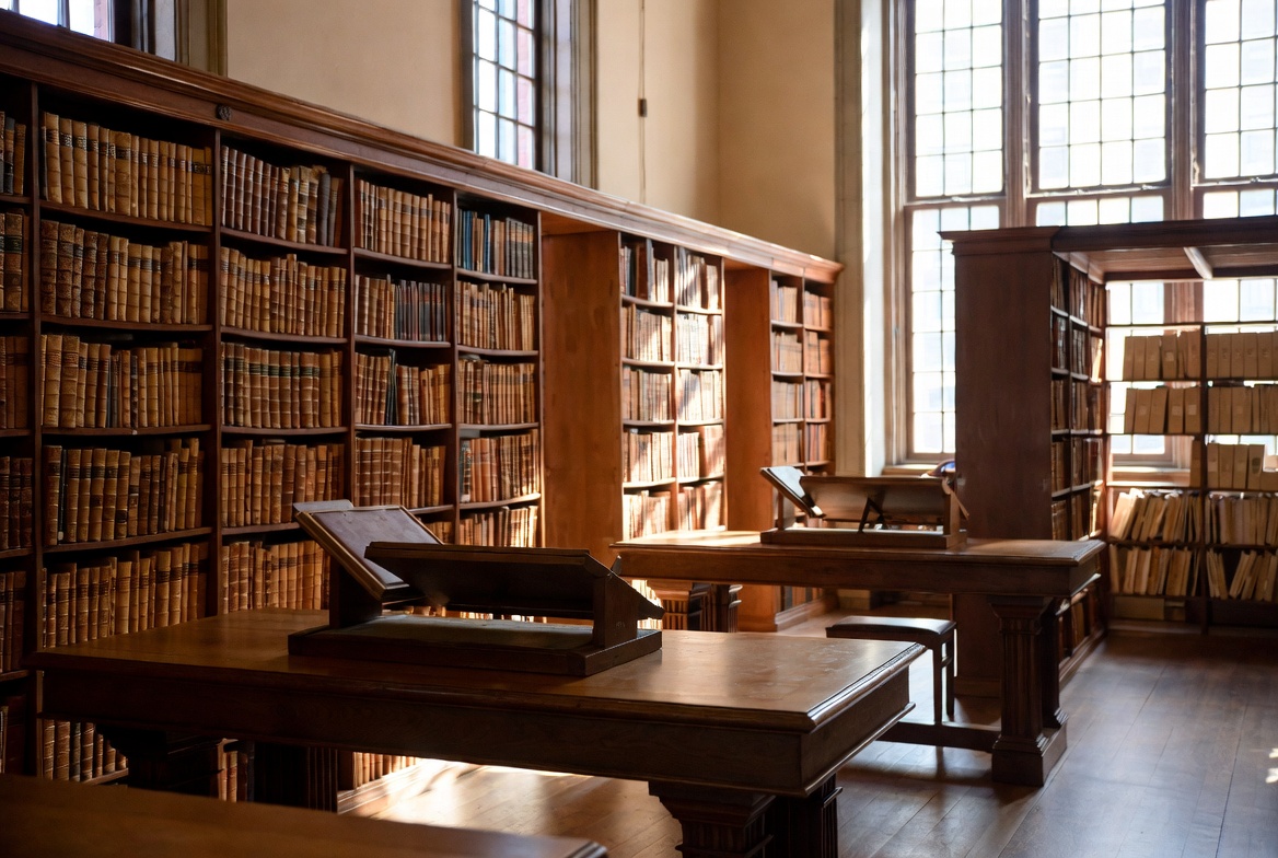 Interior of Special Collections reading room at James E. Morrow Library Marshall University with rare books and archival materials