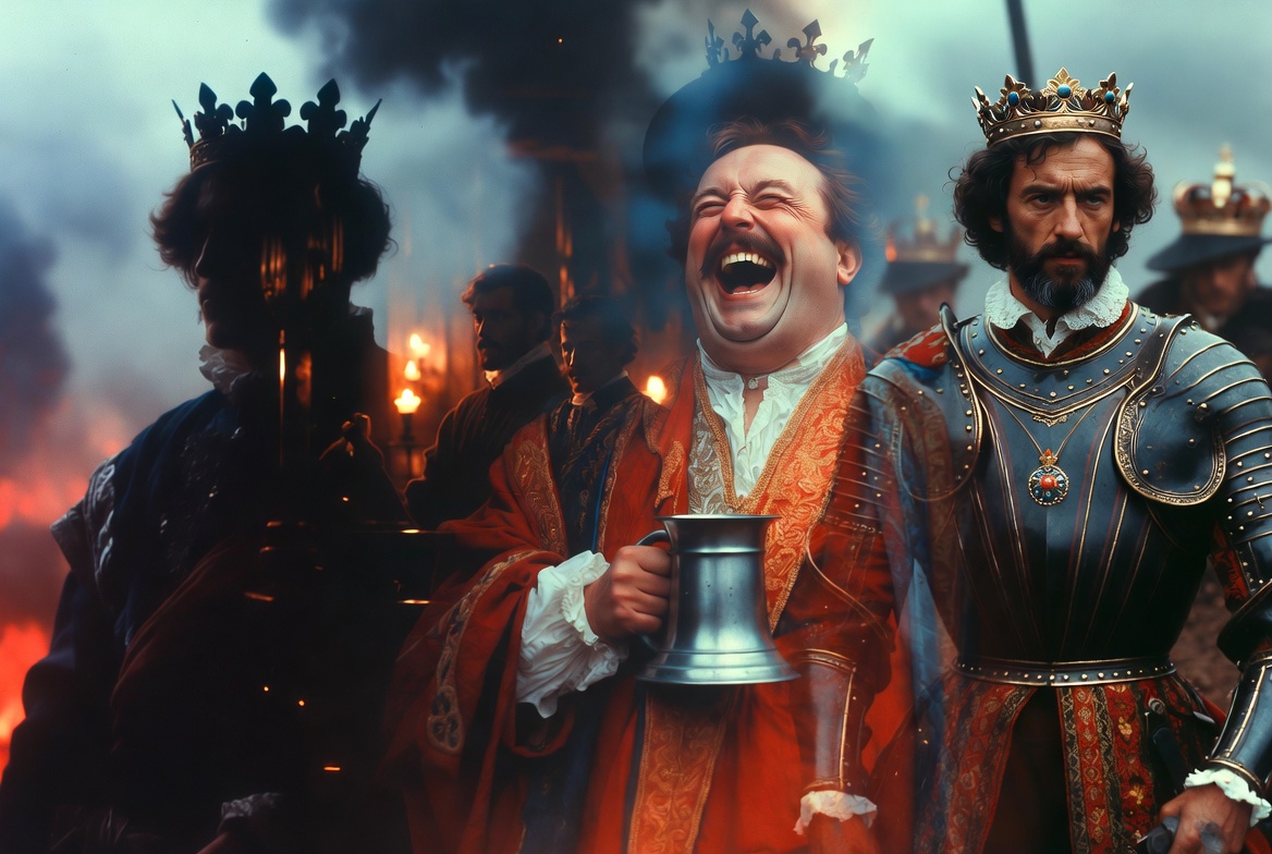 Shakespeare Henriad kings timeline with Prince Hal and Falstaff contrast