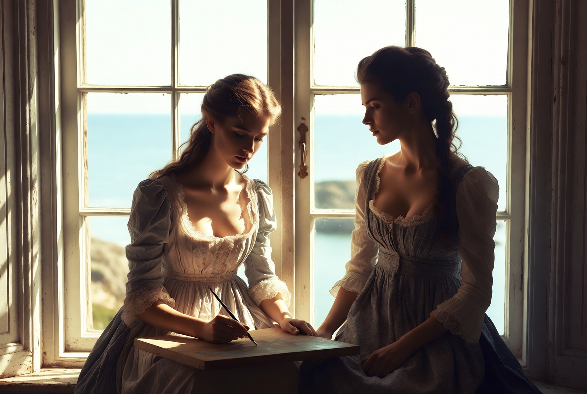 Portrait of a Lady on Fire intimate scene between two women by the window