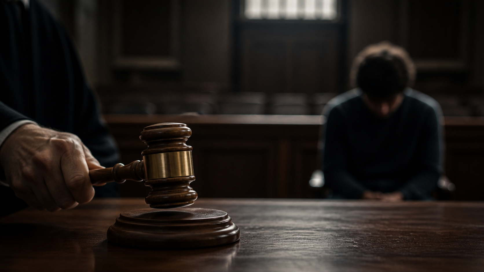 Courtroom scene showing legal consequences of violating age of consent laws