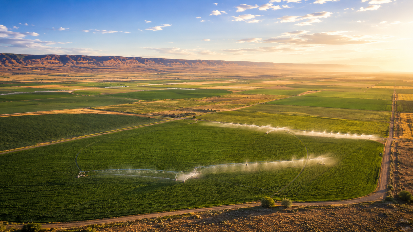 Irrigated farmland and agriculture in Othello Washington Columbia Basin