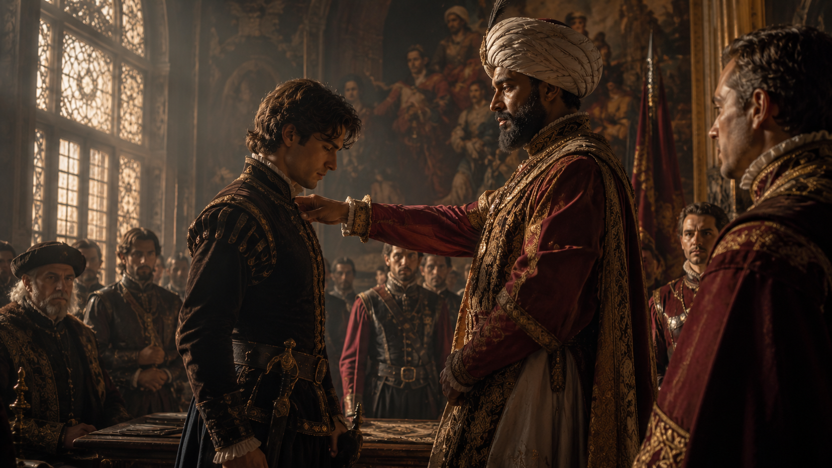 Othello promoting Michael Cassio to lieutenant in Shakespeare's Othello