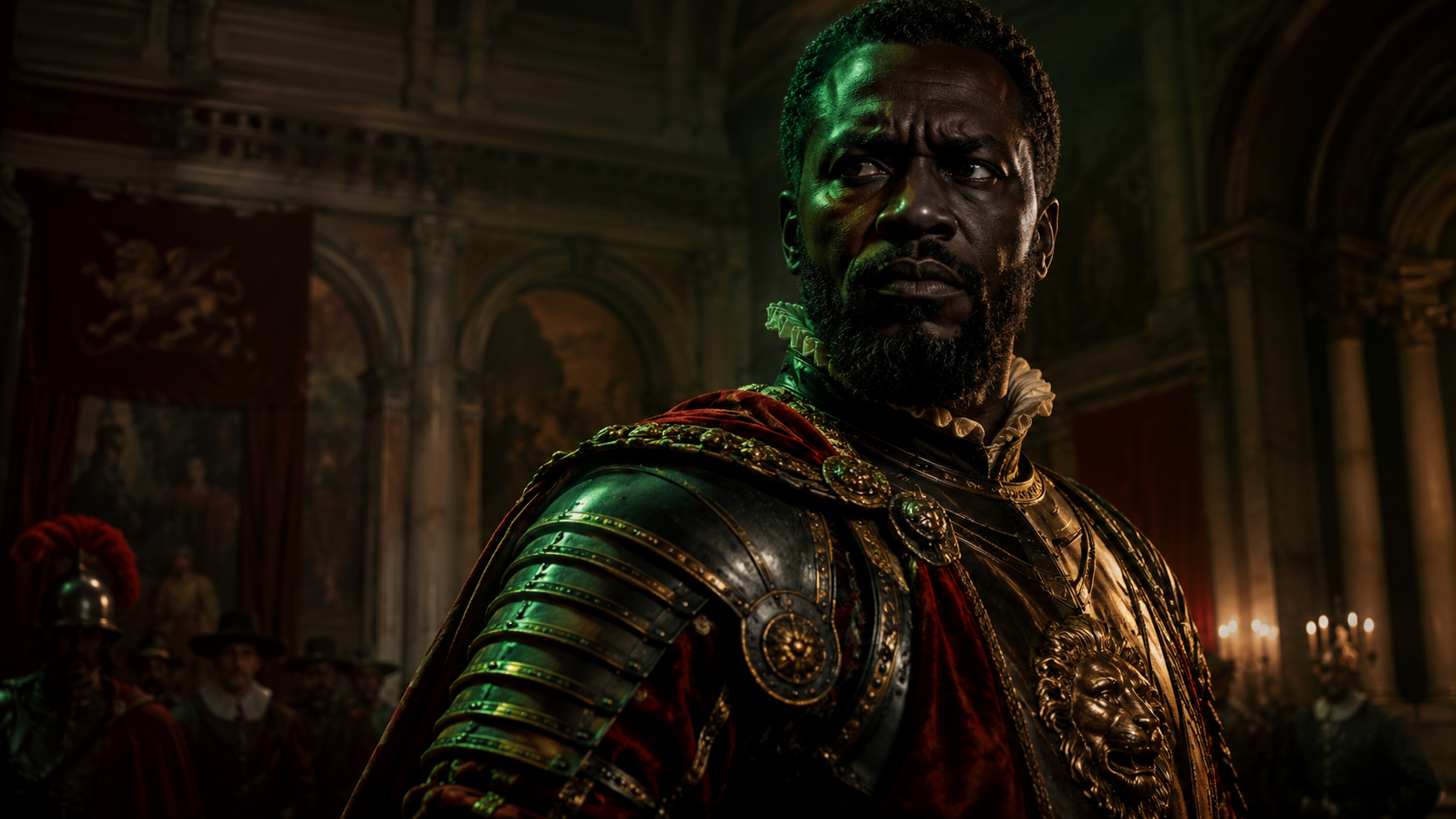 Othello Shakespeare themes of jealousy and tragedy illustrated in dramatic Renaissance style