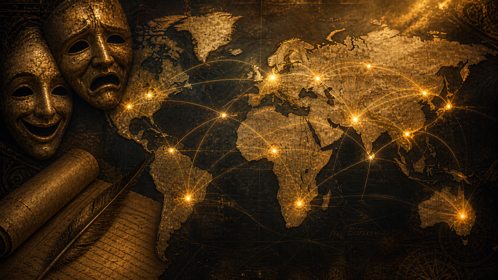 global map showing influence of literature across different regions