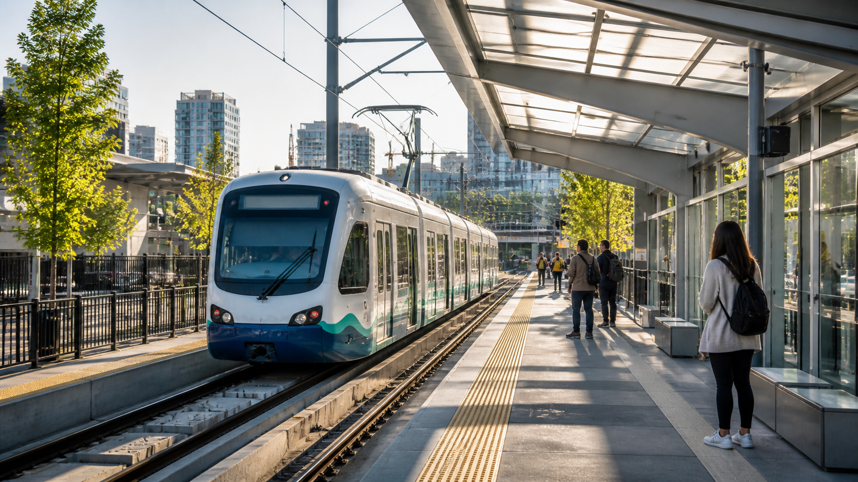 the station at othello park seattle wa light rail platform view