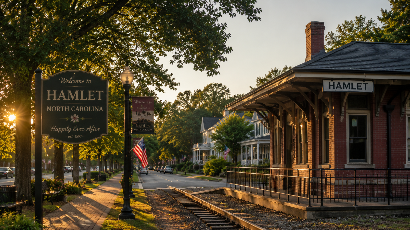 Scenic view of life in Hamlet North Carolina town