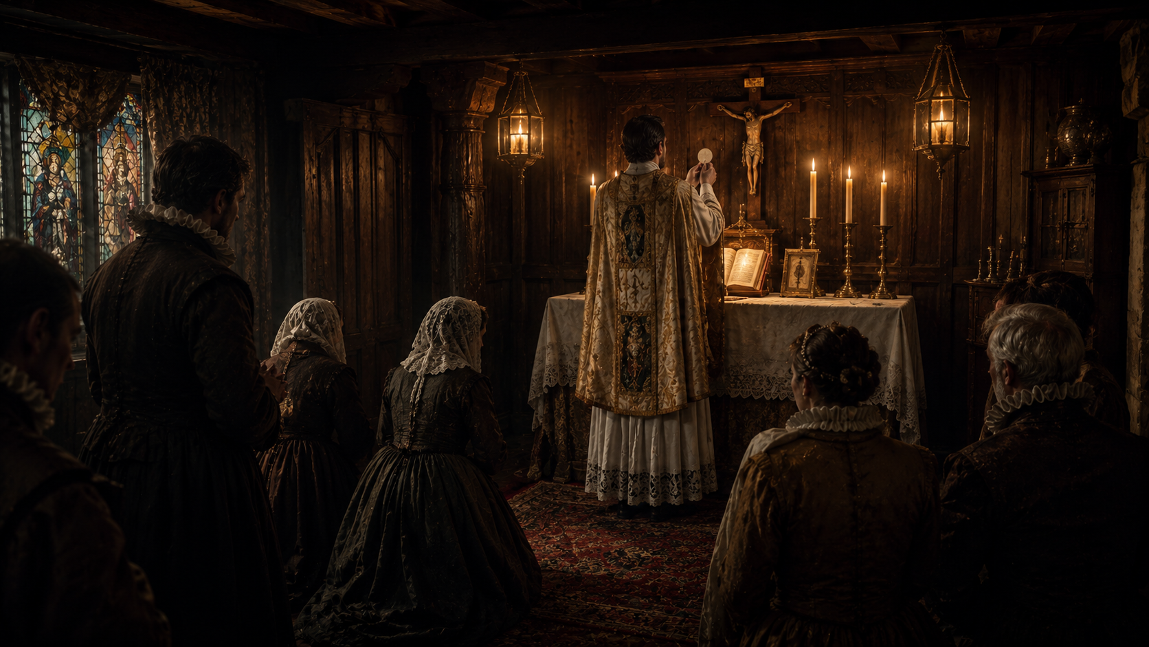 Secret Catholic Mass in Elizabethan England