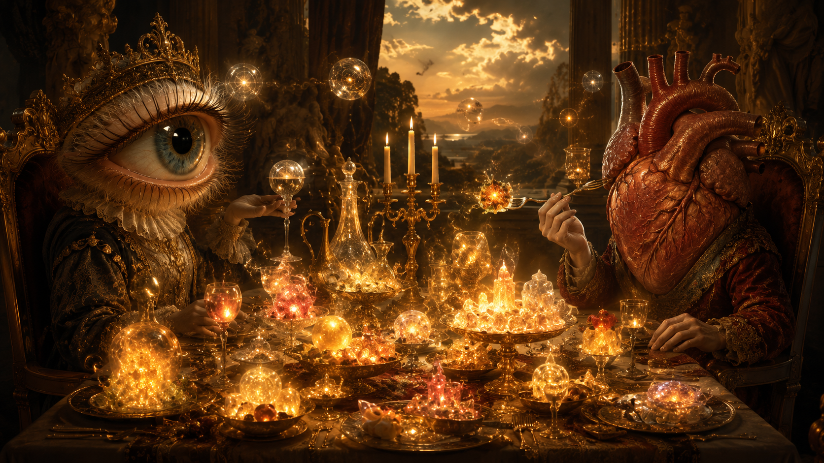 Painted banquet metaphor symbolism in Shakespeare Sonnet 47 analysis